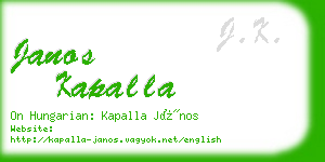 janos kapalla business card